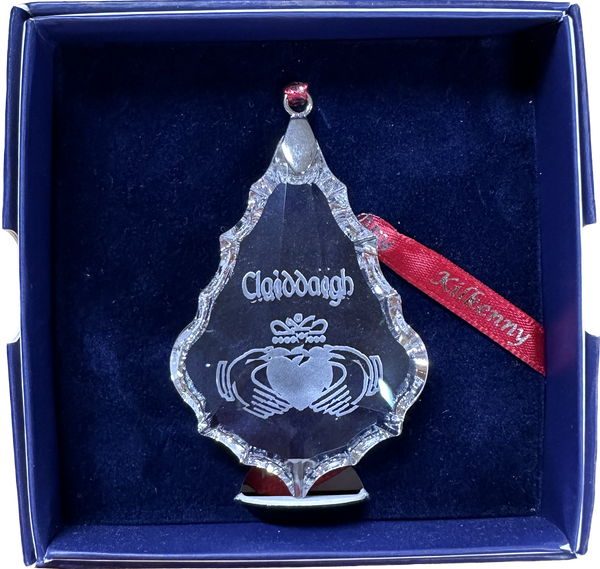 Kilkenny Crystal Christmas Hanging Decoration-Claddagh